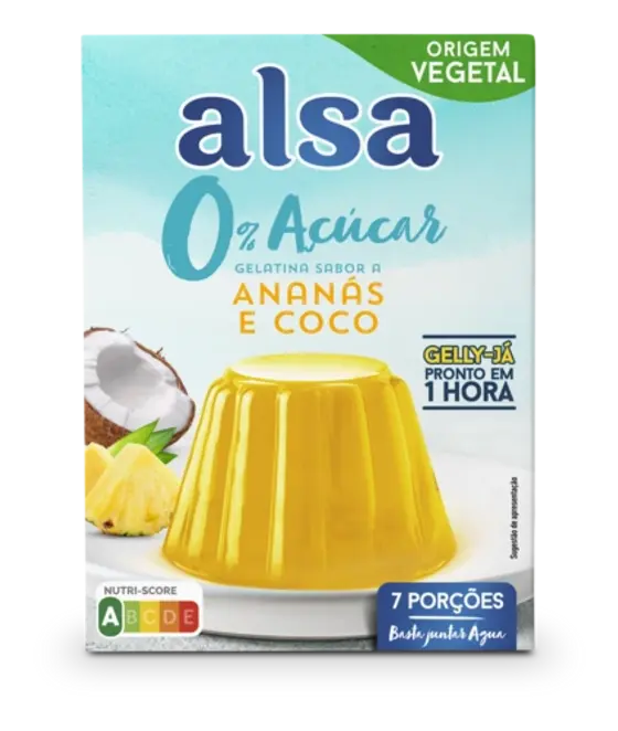 Dr. Oetker Gelatina sabor a ananás e coco sem açúcar