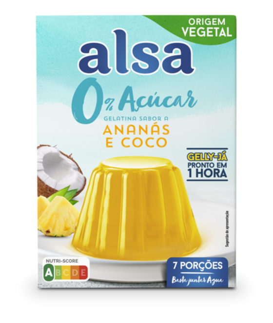 Dr. Oetker Gelatina sabor a ananás e coco sem açúcar